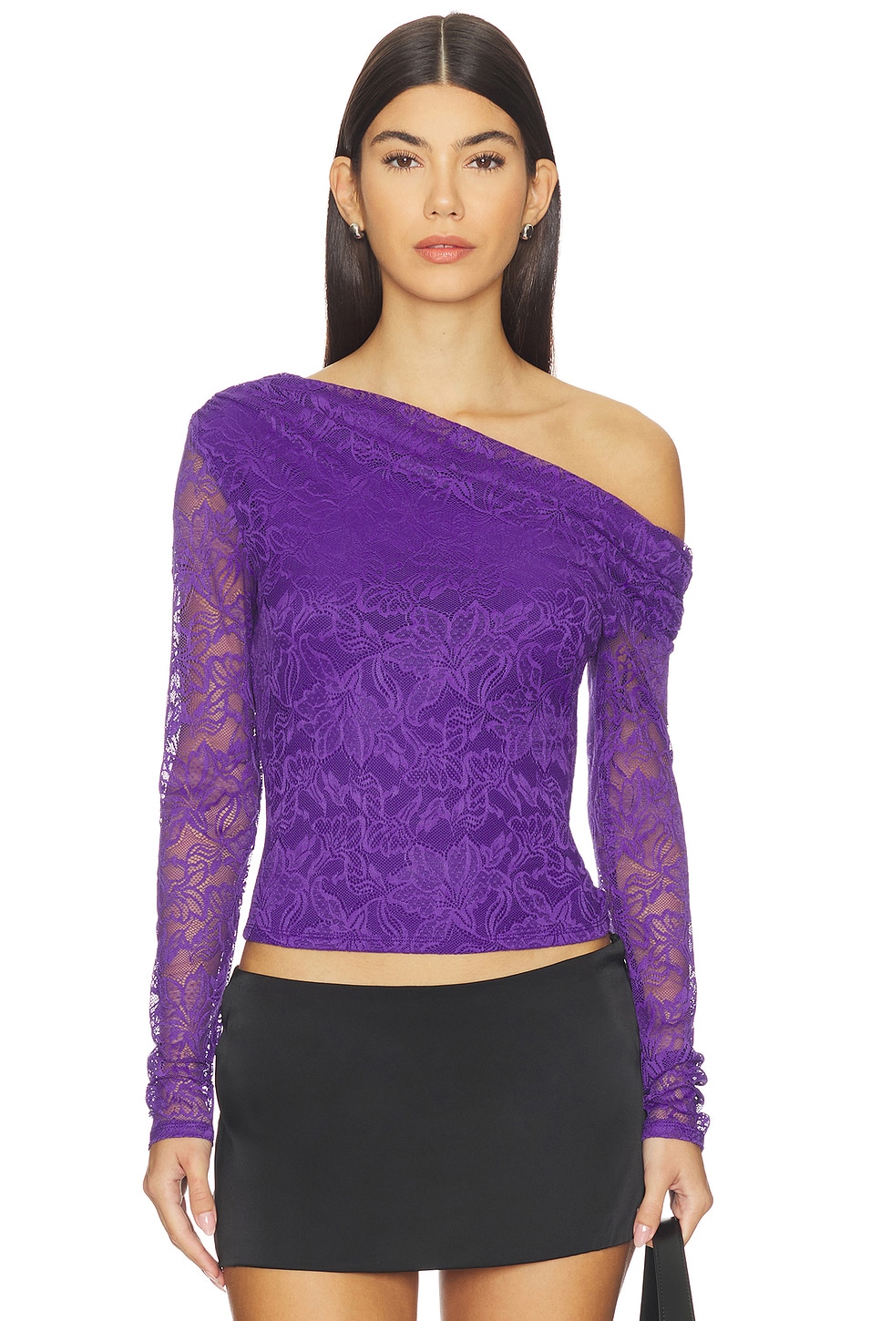 AFRM BARRY FINE LACE 上装 in Deep Violet