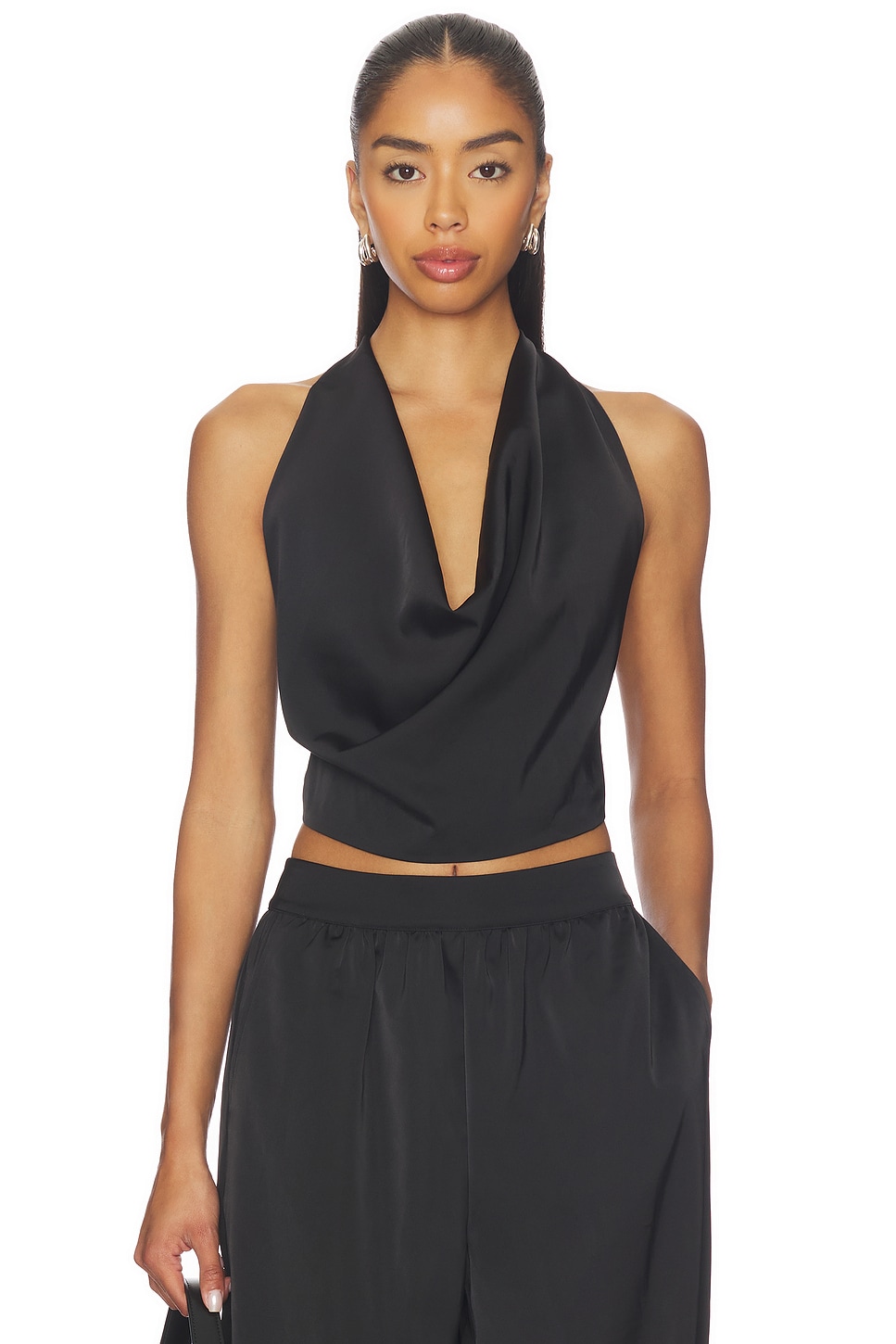 ALL THE WAYS Calianna Halter Top in Black