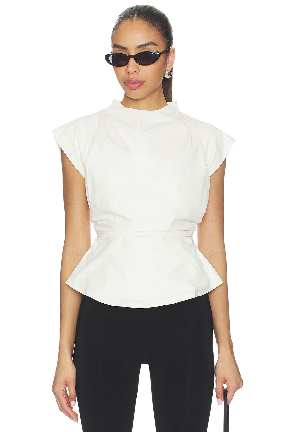 ALL THE WAYS Ilana Cinched Top in Cream