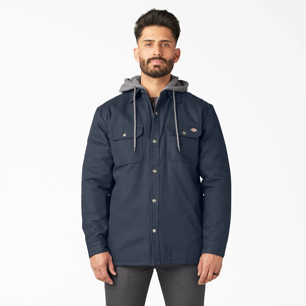 Water Repellent Duck Hooded Shirt Jacket