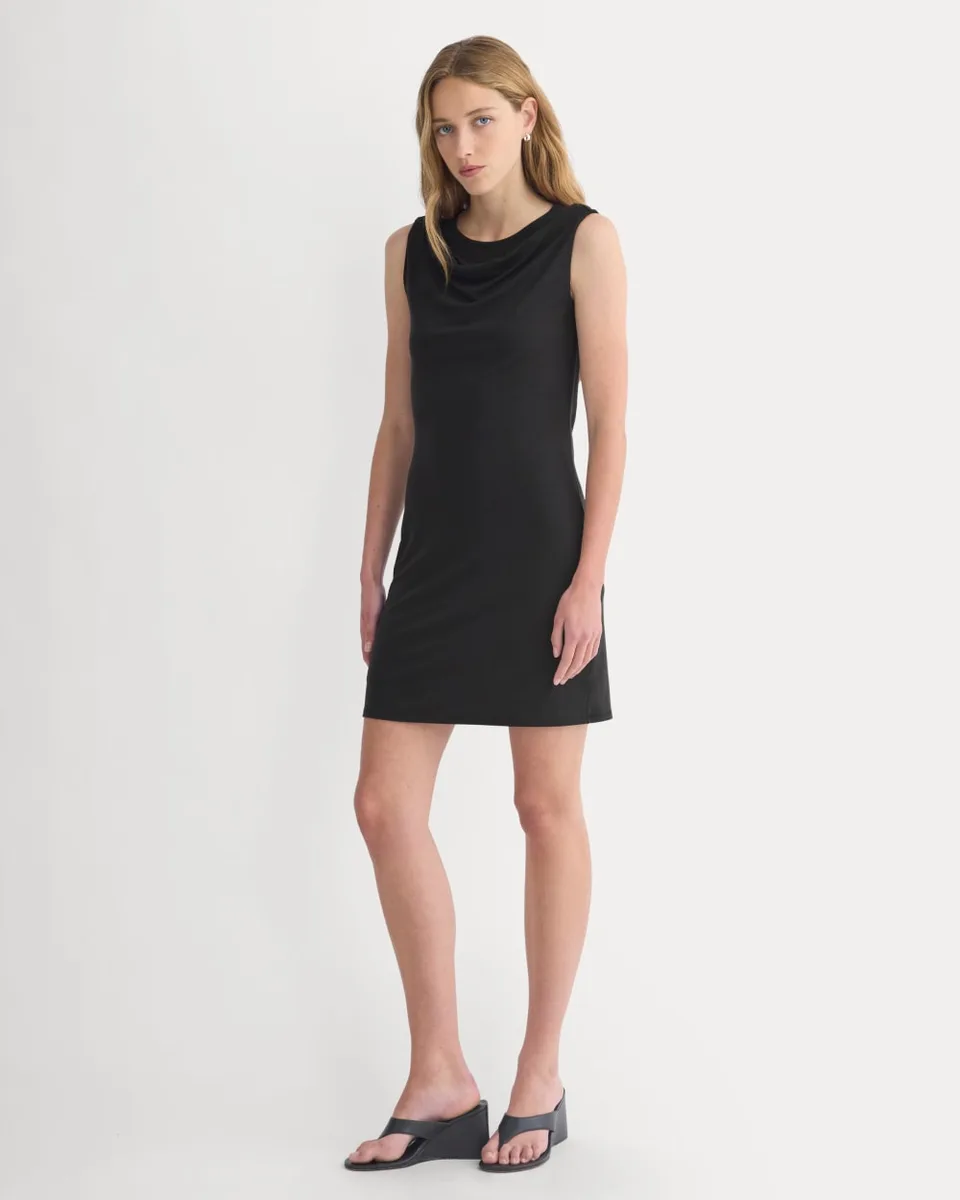 Cowl Neck Mini Dress | Black