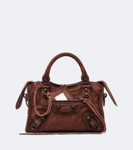 Le City Mini suede top-handle bag