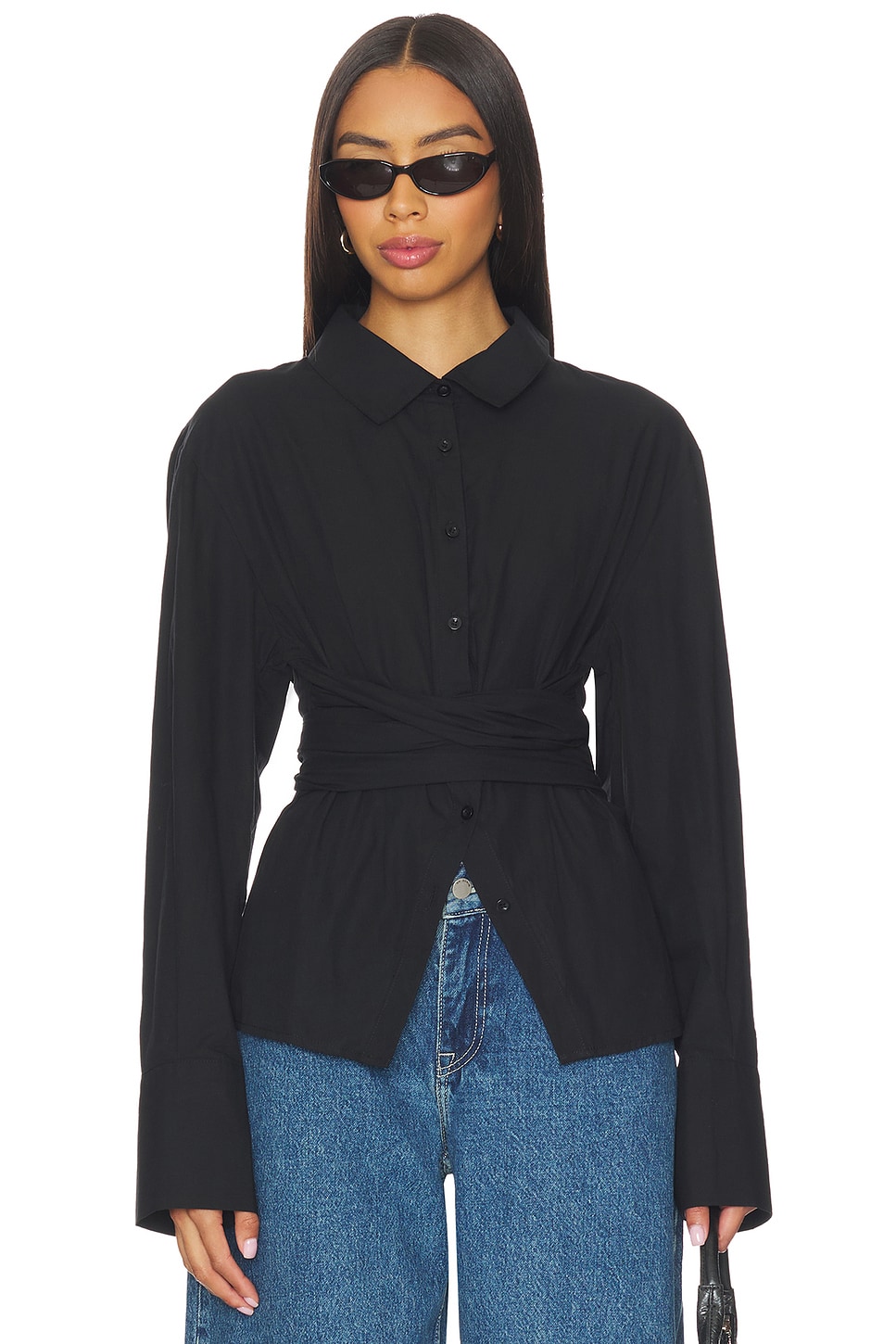 SNDYS Teigan Button Up Shirt in Black