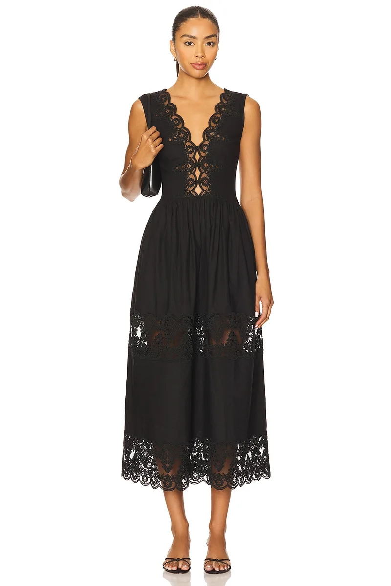 Tularosa Breanna Midi Dress in Black