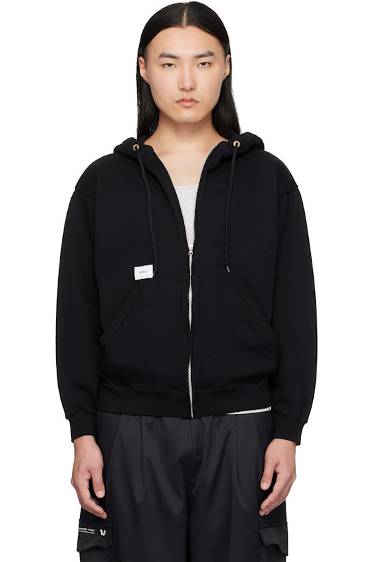 Black Throwdy Zip Hoodie
