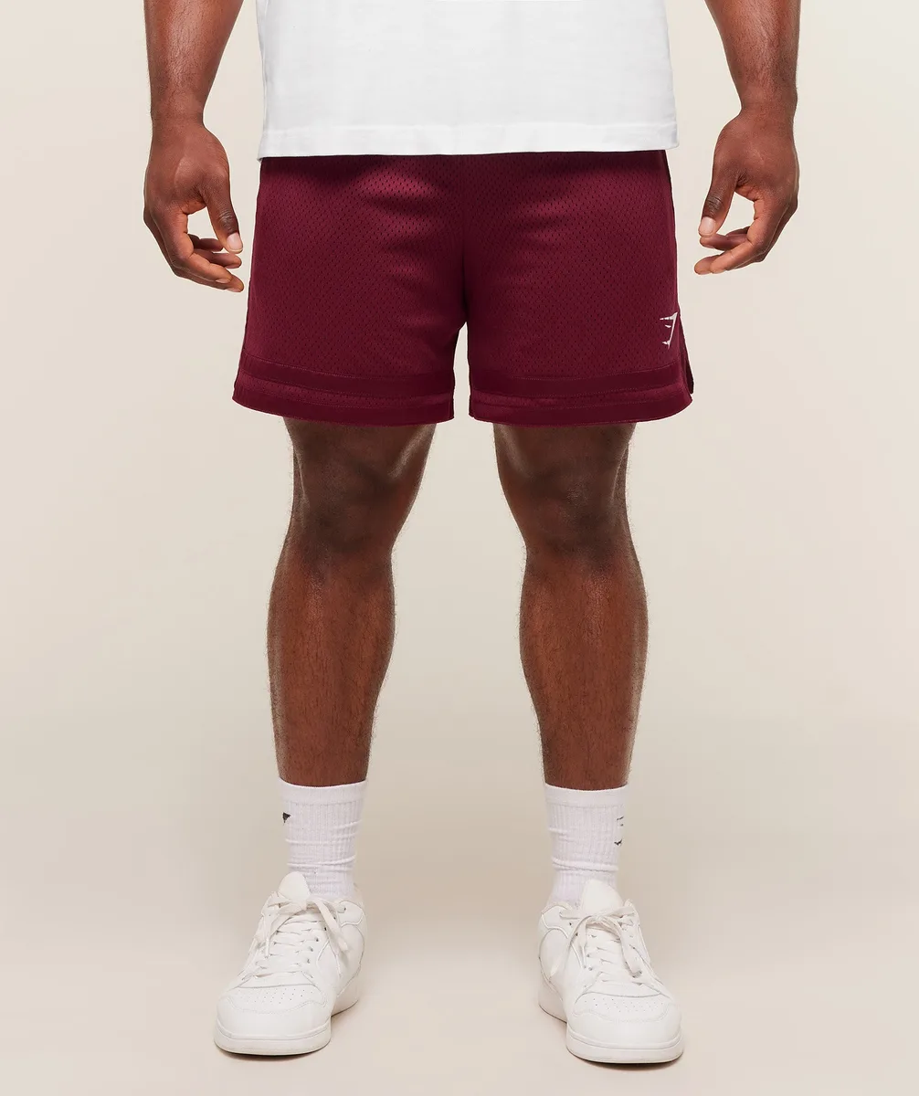 Gymshark Campus Mesh Shorts - Rich Maroon