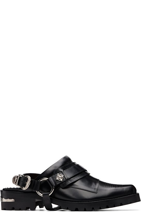 Black Leather Slip-on Loafers