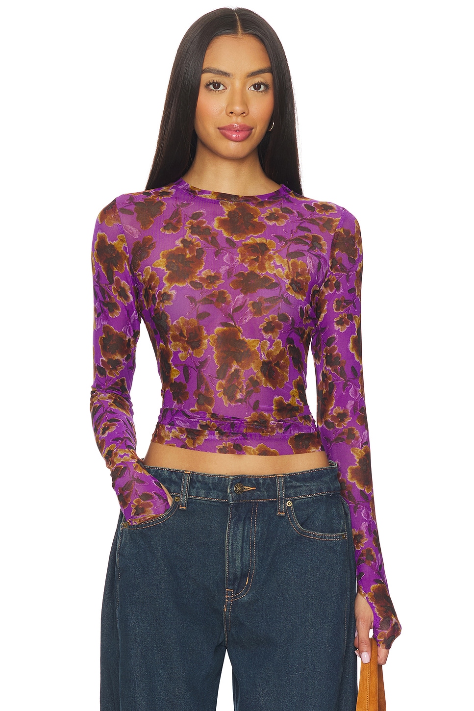 AFRM KAYLEE 上装 in Violet Haze Floral