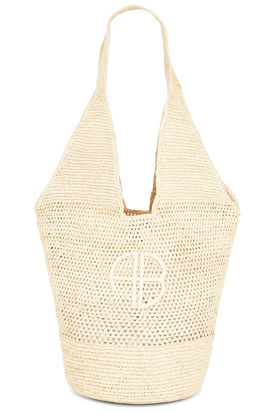 ANINE BING Leah Large Hobo Bag in Natural