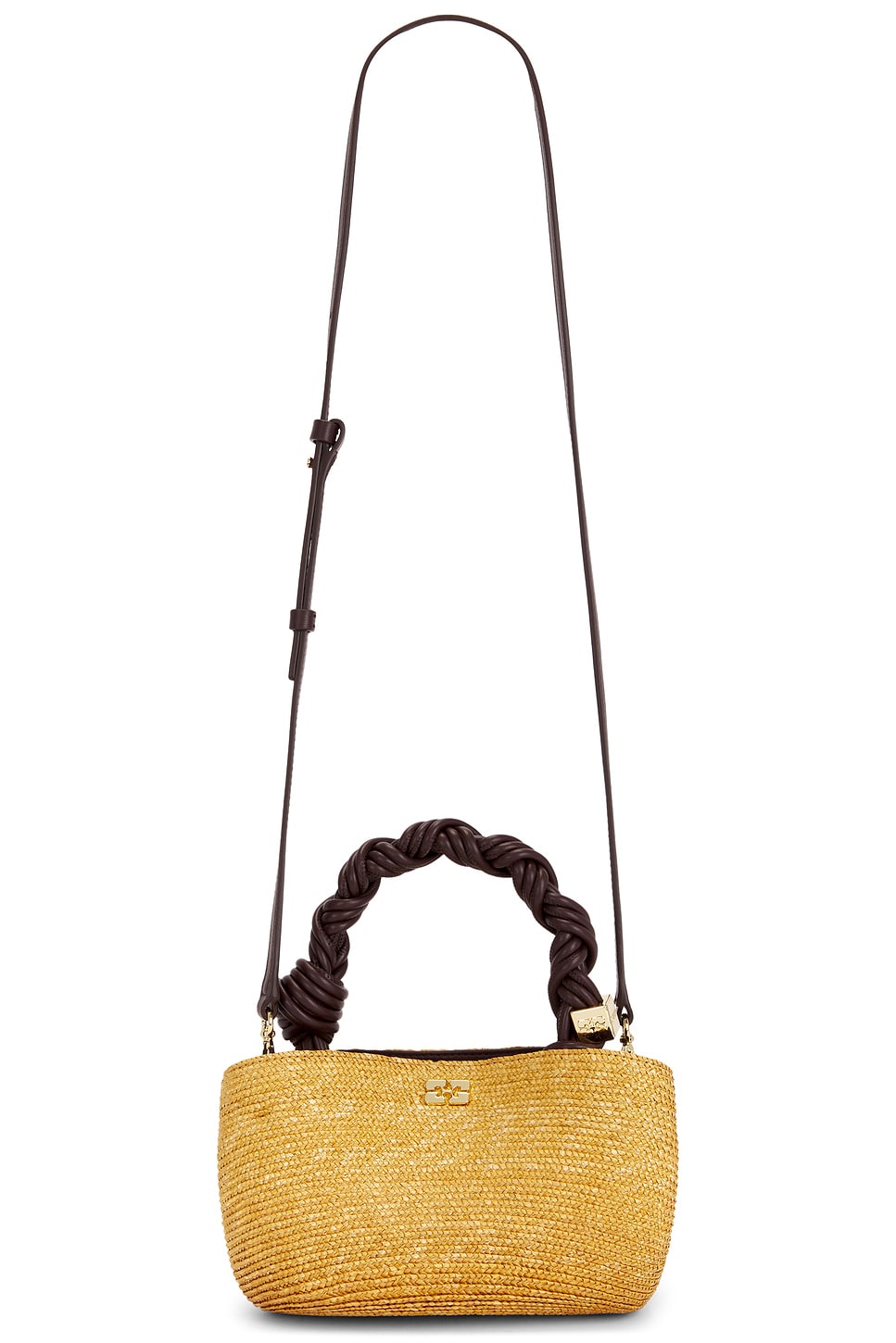 Ganni Bou Mini Straw Bag in Italian Straw