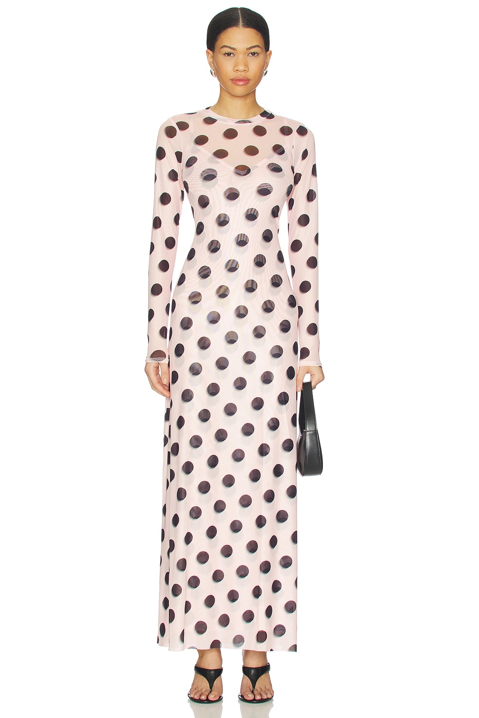 AFRM Paola Dress in Rose Blur Dot