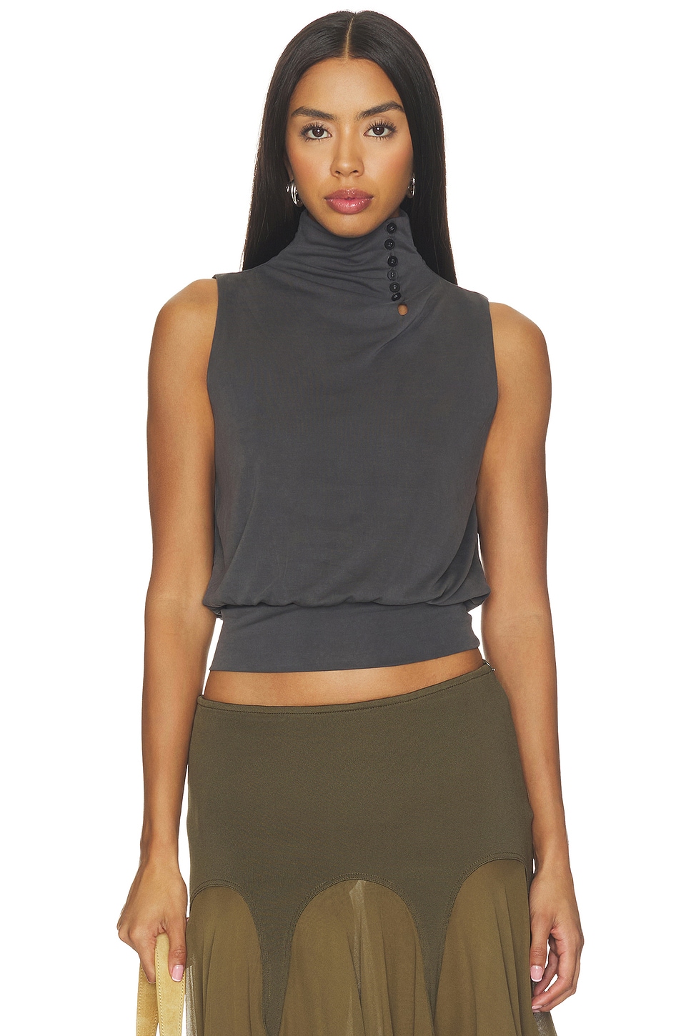 With Jean Nova Top in Charcoal