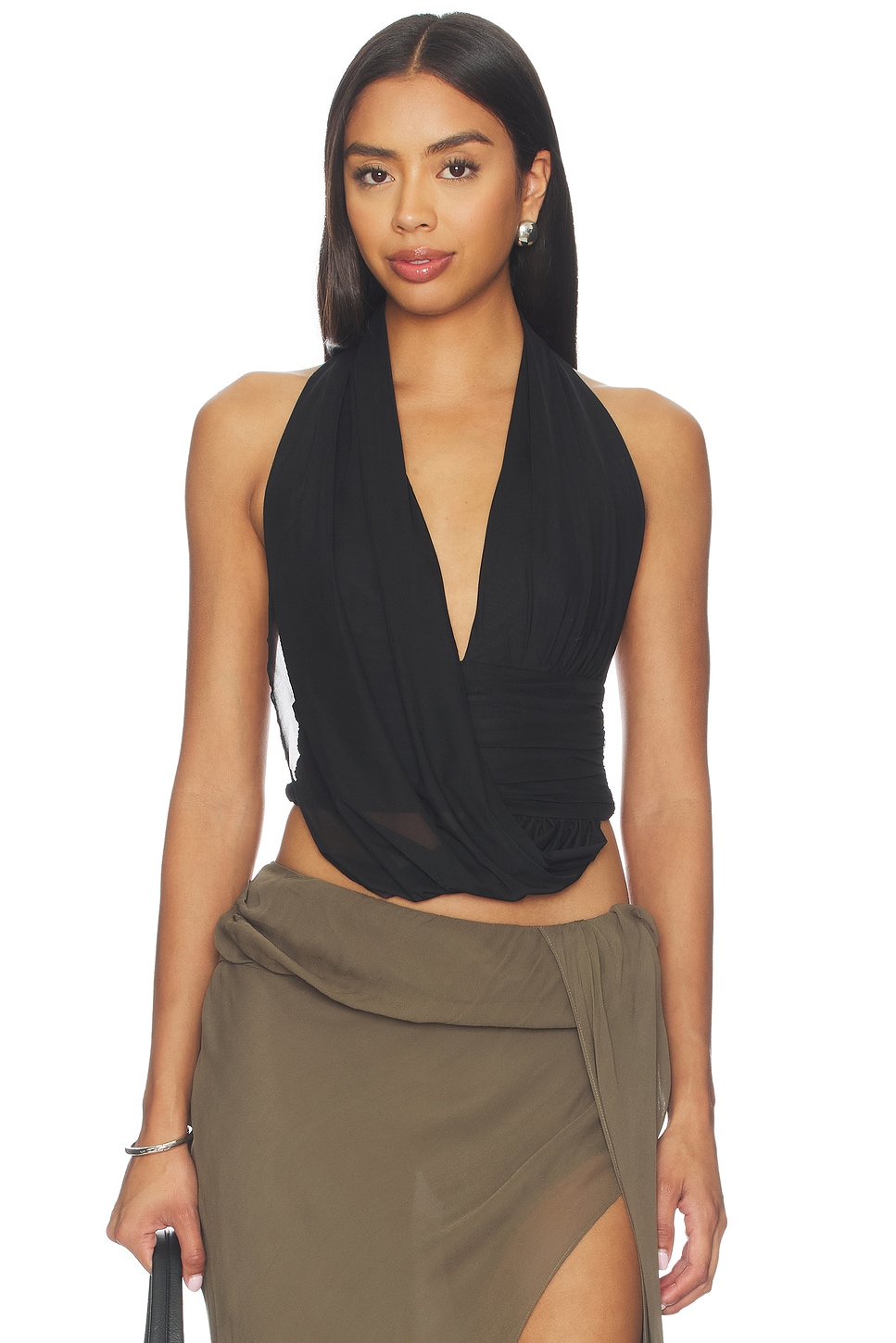Bec + Bridge Iris Halter Top in Black