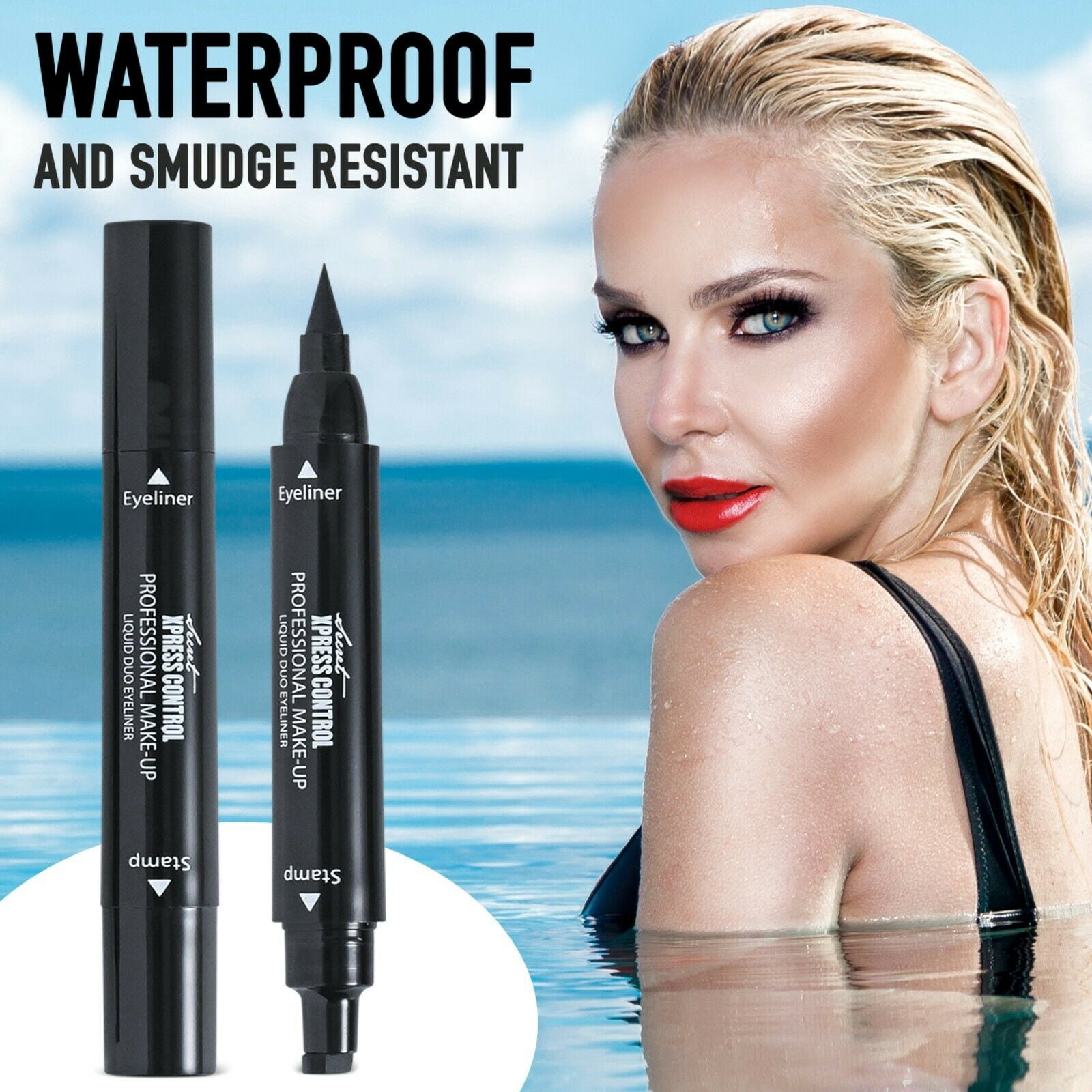 Secret Xpress Control Winged Eyeliner Stamp Waterproof Long Lasting Liquid Black Pen Matte Eye Makeup One Pack - Image 6