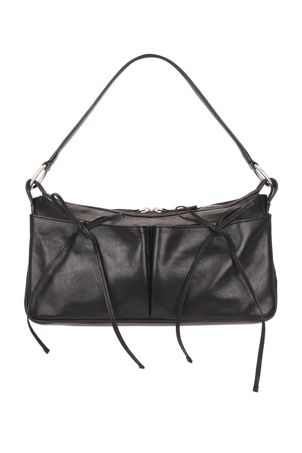 MARGESHERWOOD Ribbon Large Pochette Bag in Black Washed Nappa