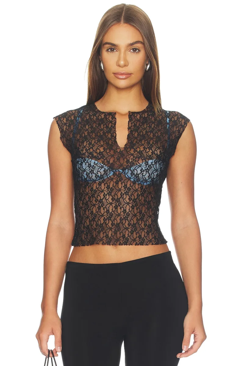 LIONESS Tribeca Top in Noir