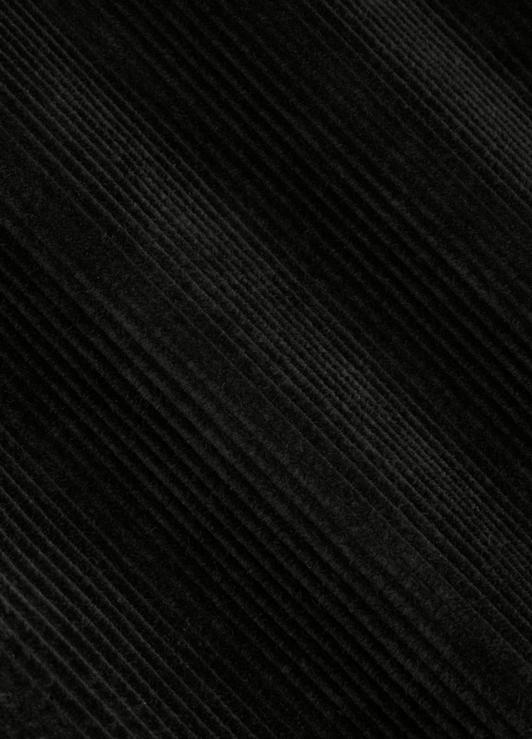 Black Straight Leg Pants in Pure Cotton Corduroy - Image 7