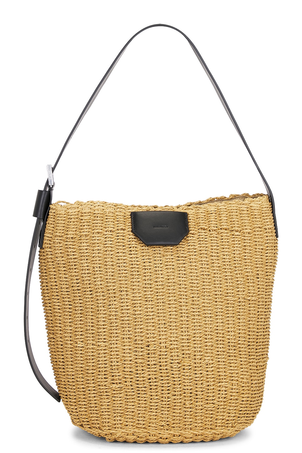 ALLSAINTS BOLSO DE HOMBRO DE PAJA ALBA in Biscuit Brown