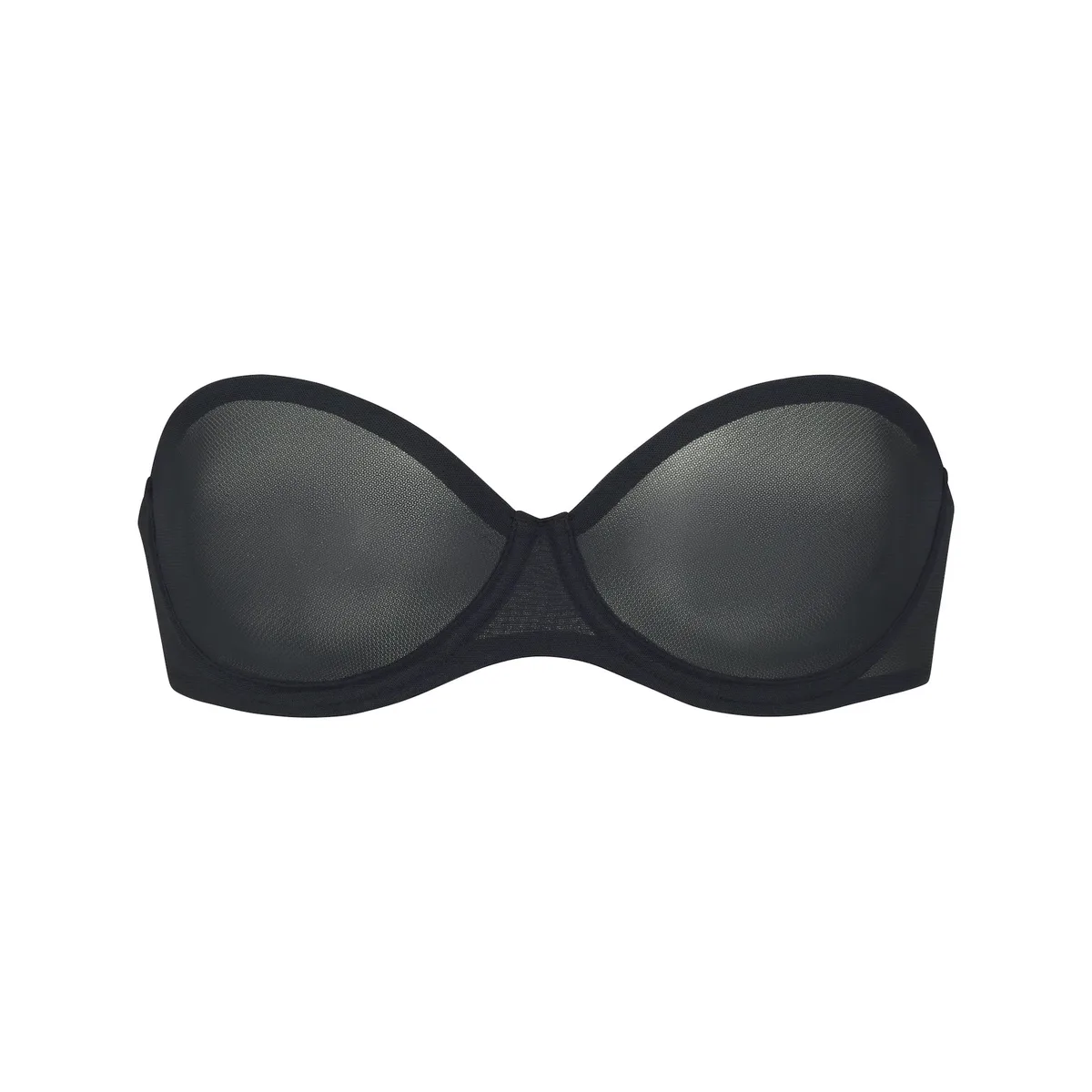 ULTRA FINE MESH STRAPLESS BRA | ONYX