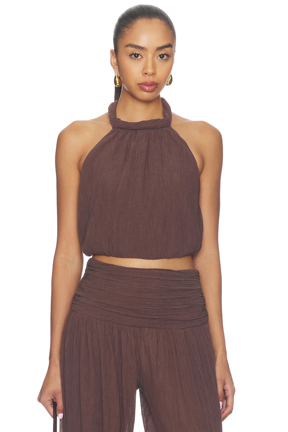 Camila Coelho Mirelle Top in Cacao