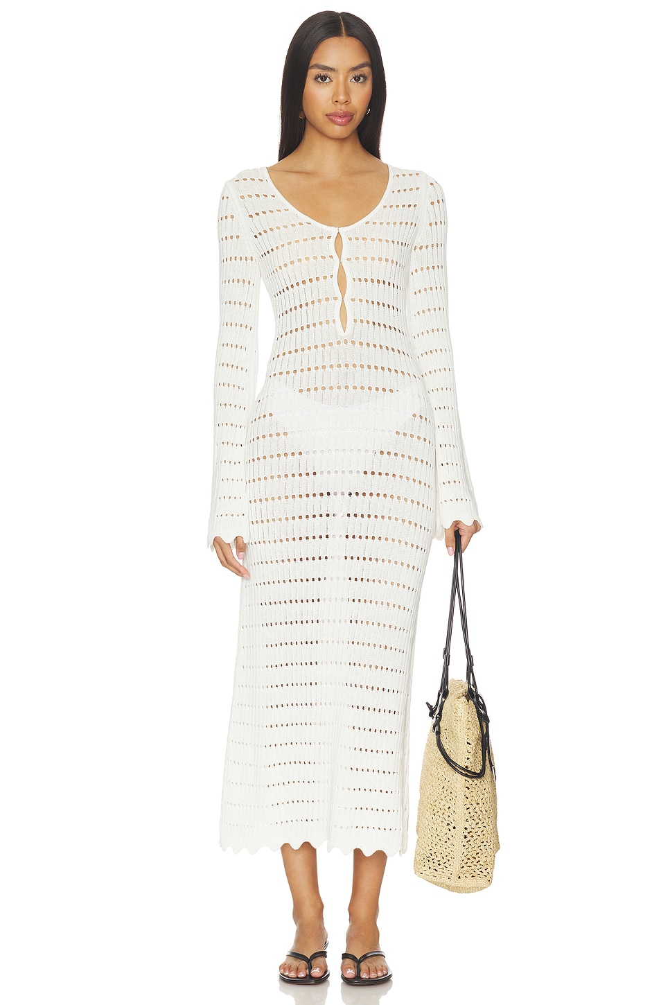LIONESS Leisure Midi Dress in Porcelain