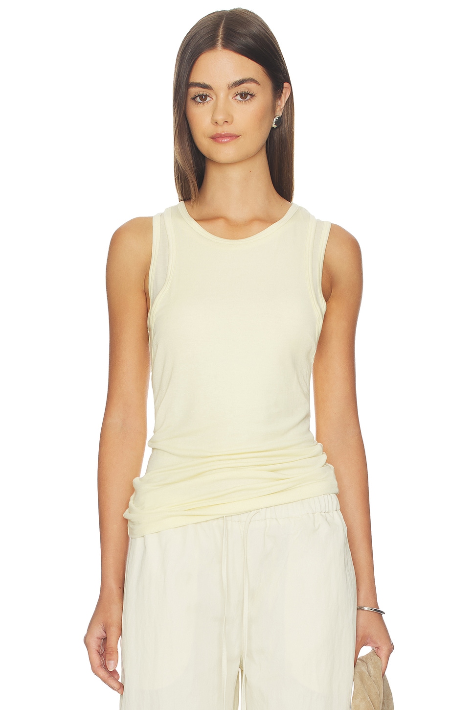 AGOLDE Finch Tank Top in Lemon Drop