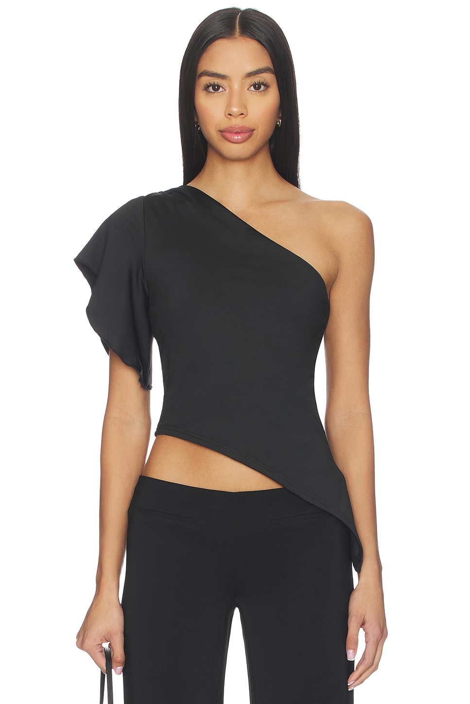 superdown Marlene Asymmetrical Top in Black