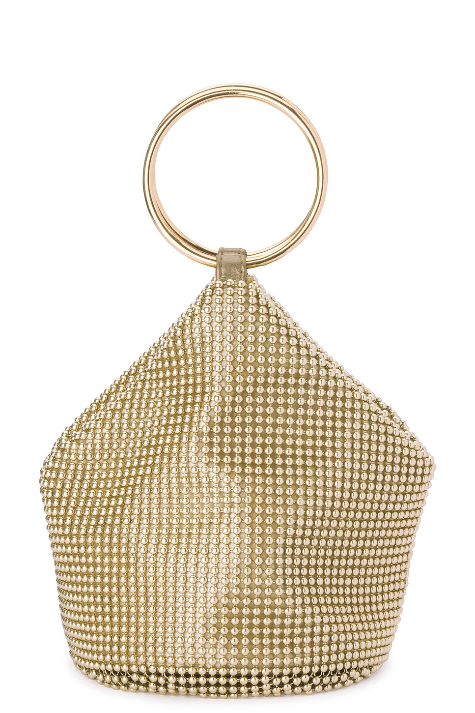 olga berg Bianca Ball Mesh Handle Bag in Gold