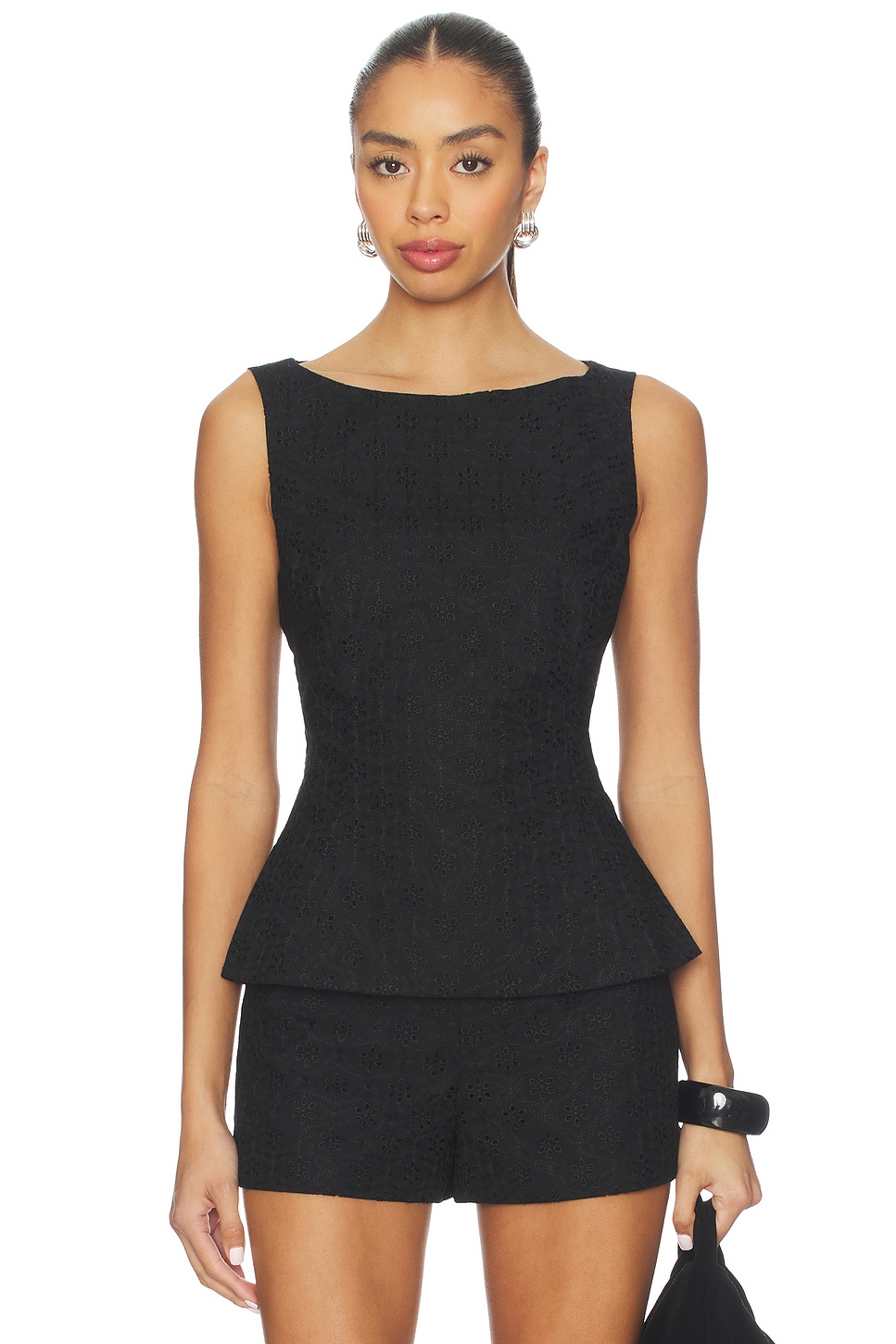 FAITHFULL Olivia Top in Valentina Broderie Black