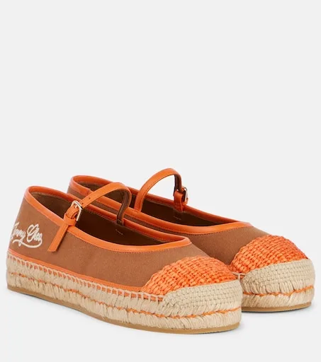 Aciel leather-trimmed canvas espadrilles