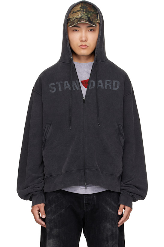 Black 'Standard' Zip-Up Hoodie