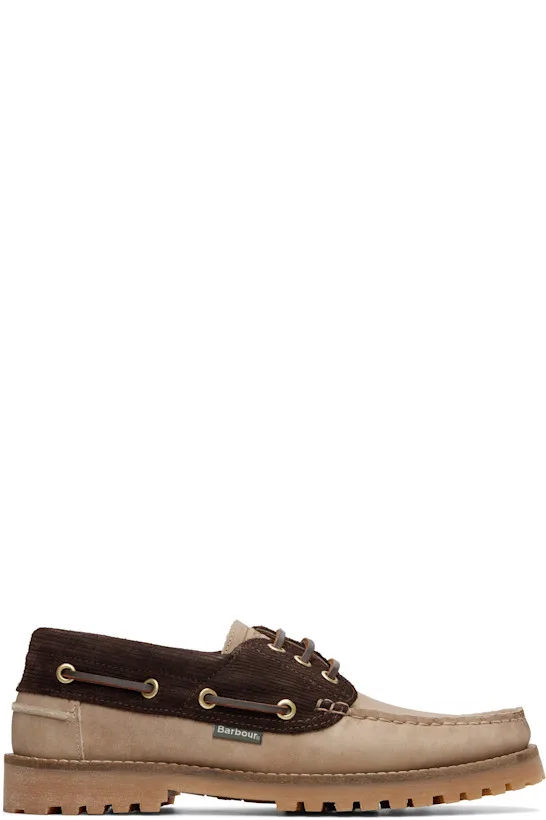 Beige & Brown Re-Engineered Deck Boat Shoes