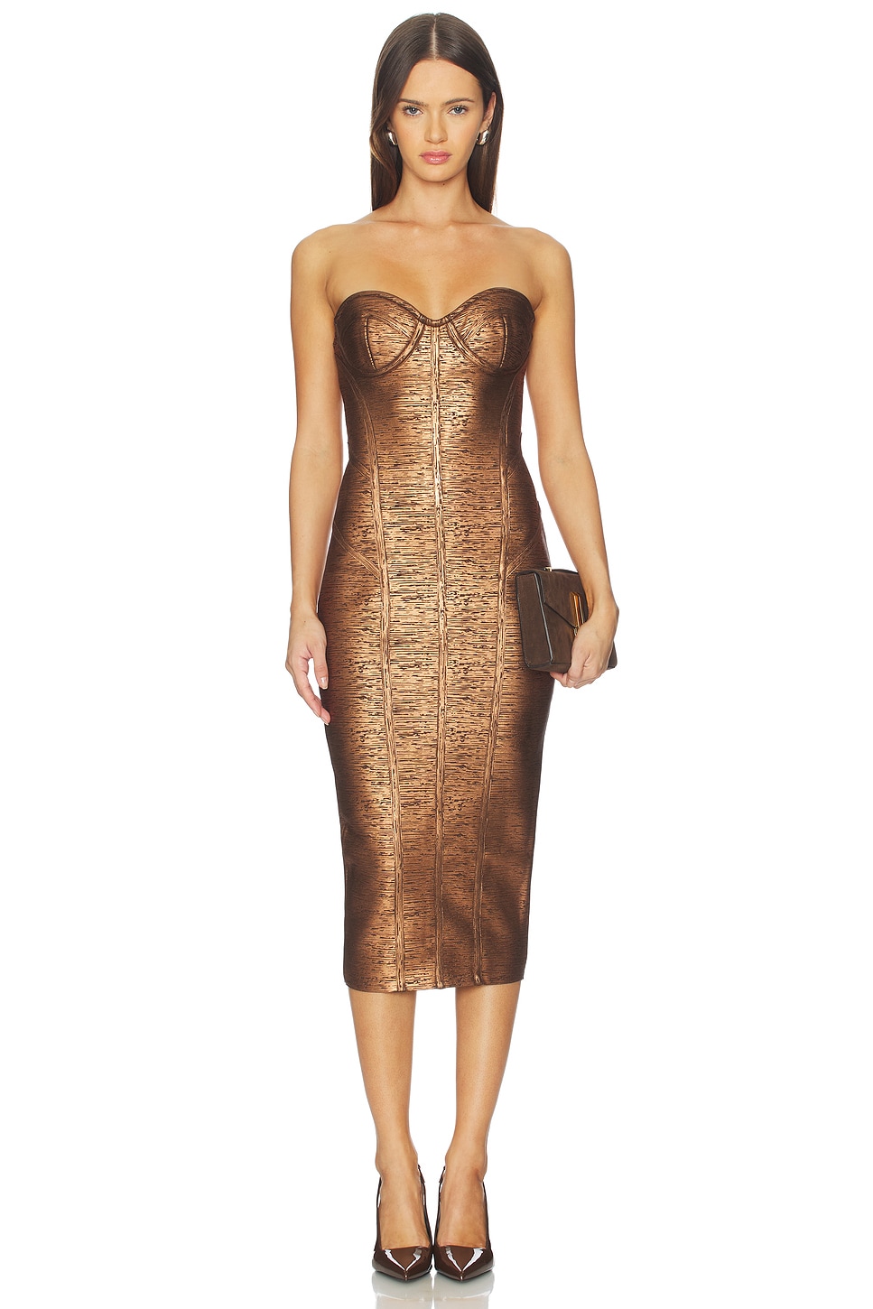 retrofete Charlize Dress in Coated Espresso
