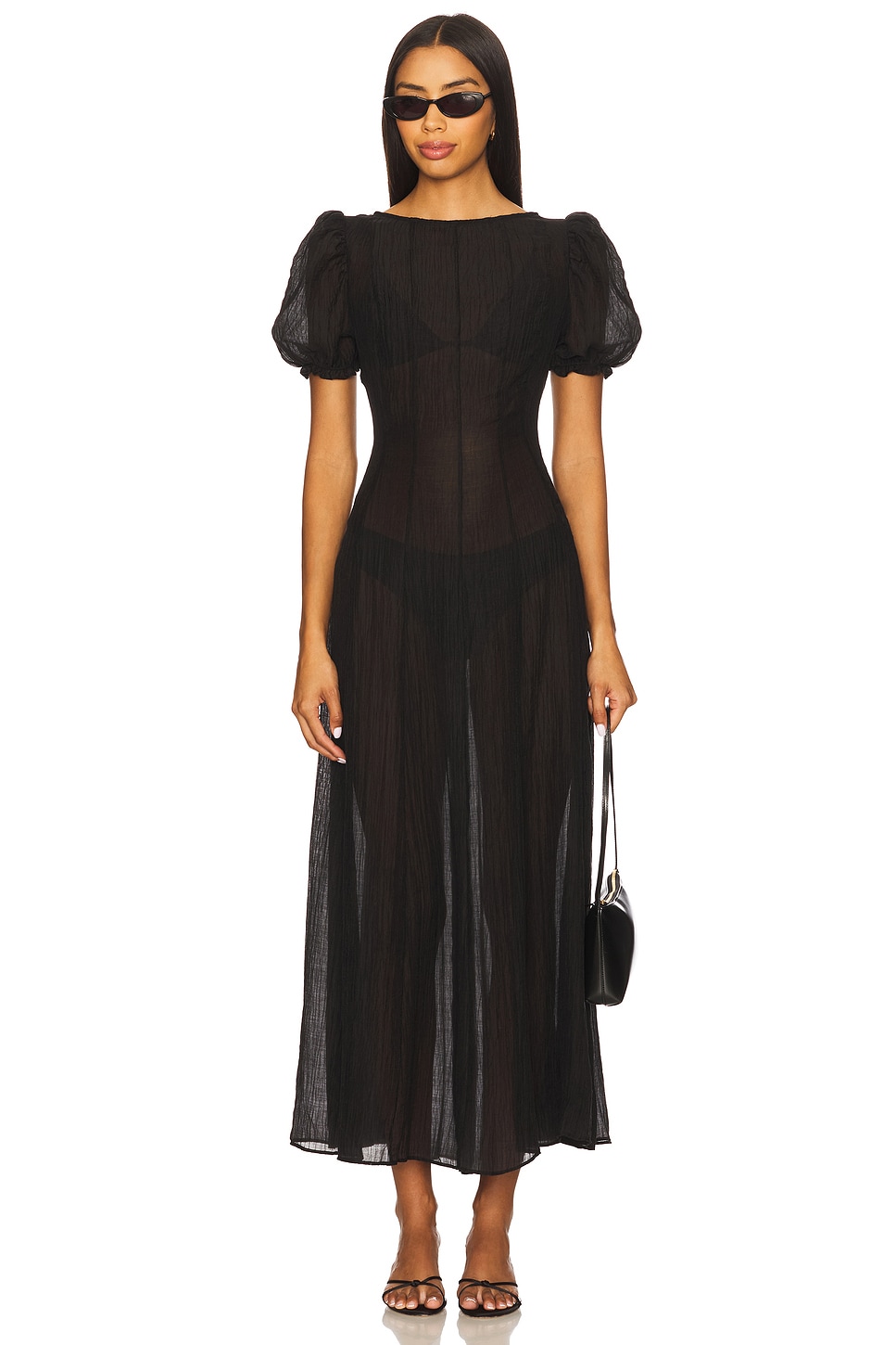 LPA Emory Midi Dress in Black