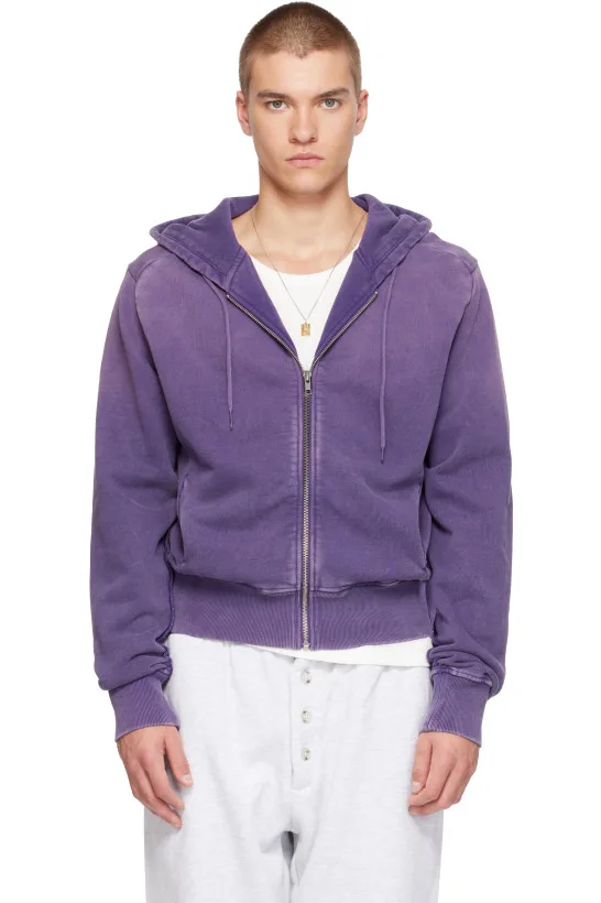 Purple Slim Zip Up Hoodie
