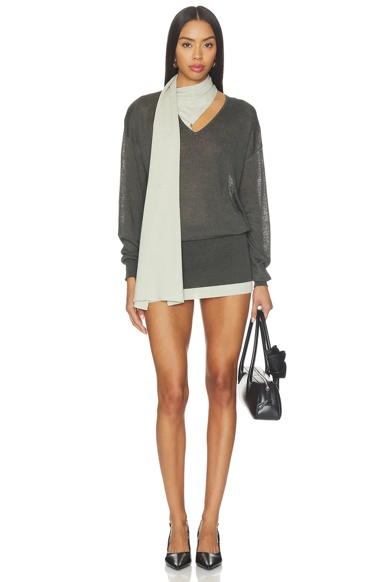 Aya Muse Elar Mini Dress in Agate Gray