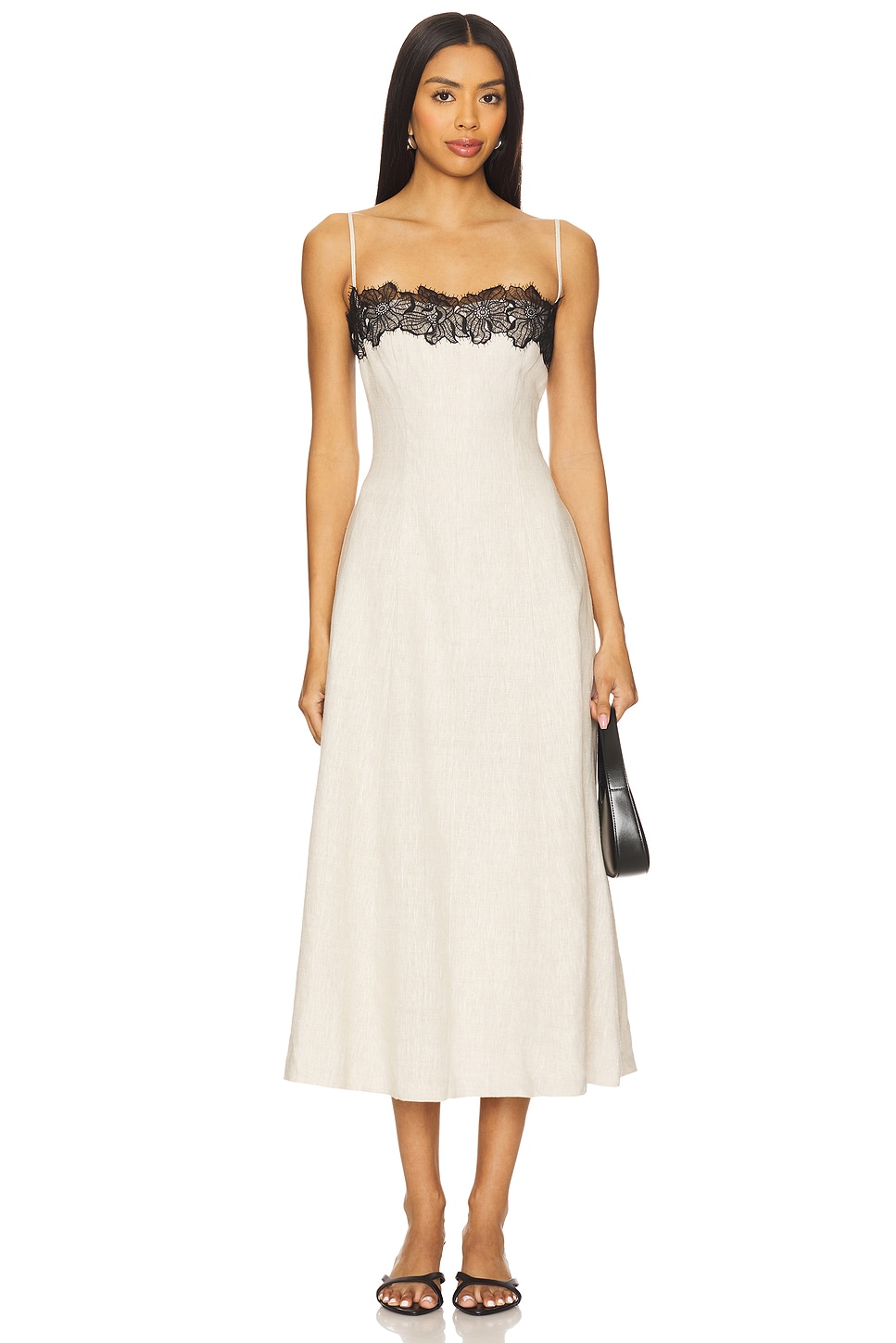 Tularosa Jia Midi Dress in Natural Linen