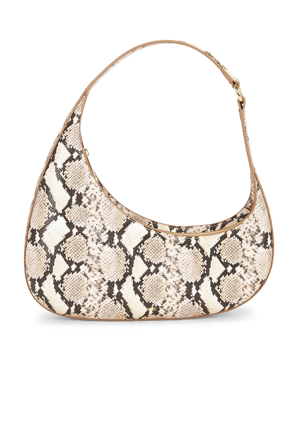 JW PEI Harlee Snake Embossed Shoulder Bag in Brown