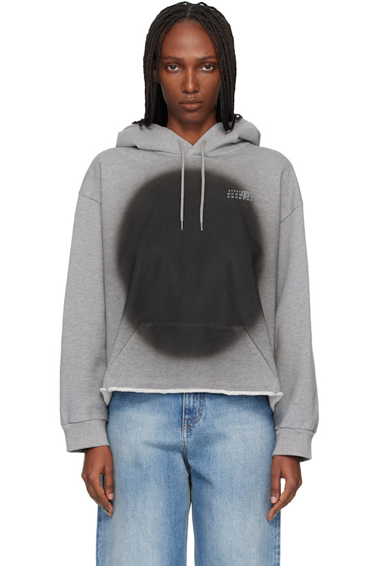 Gray Unbrushed Cotton Hoodie