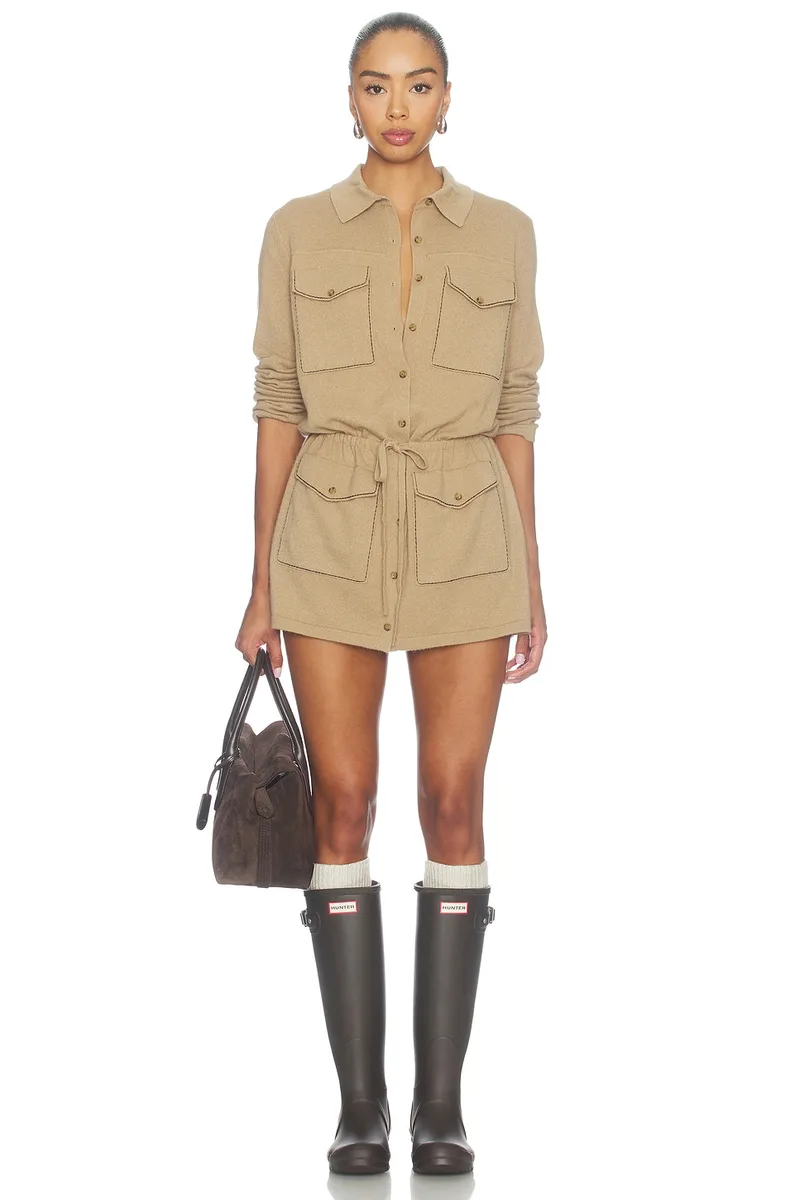 Guest In Residence Industry Mini Dress in Camel