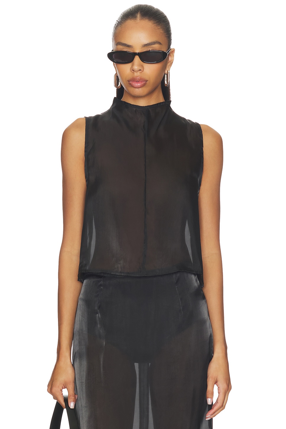 MADISON THE LABEL Knox Top in Black