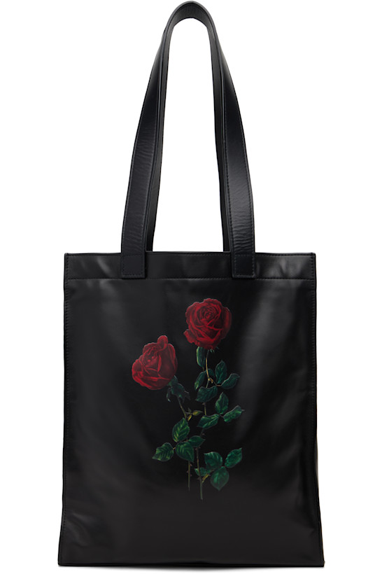 Black Rose Print Tote