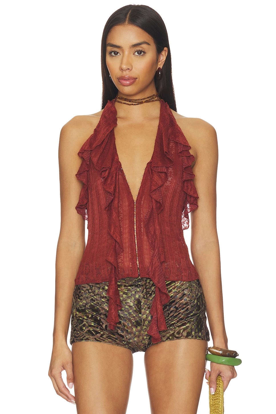 MORE TO COME Marilou Halter Top in Brown