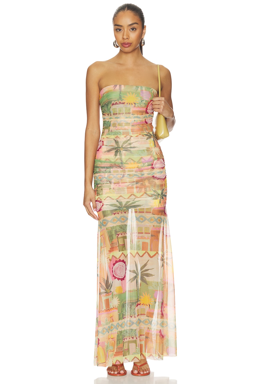 Amanda Uprichard Leo Maxi Dress in Palm Springs Print