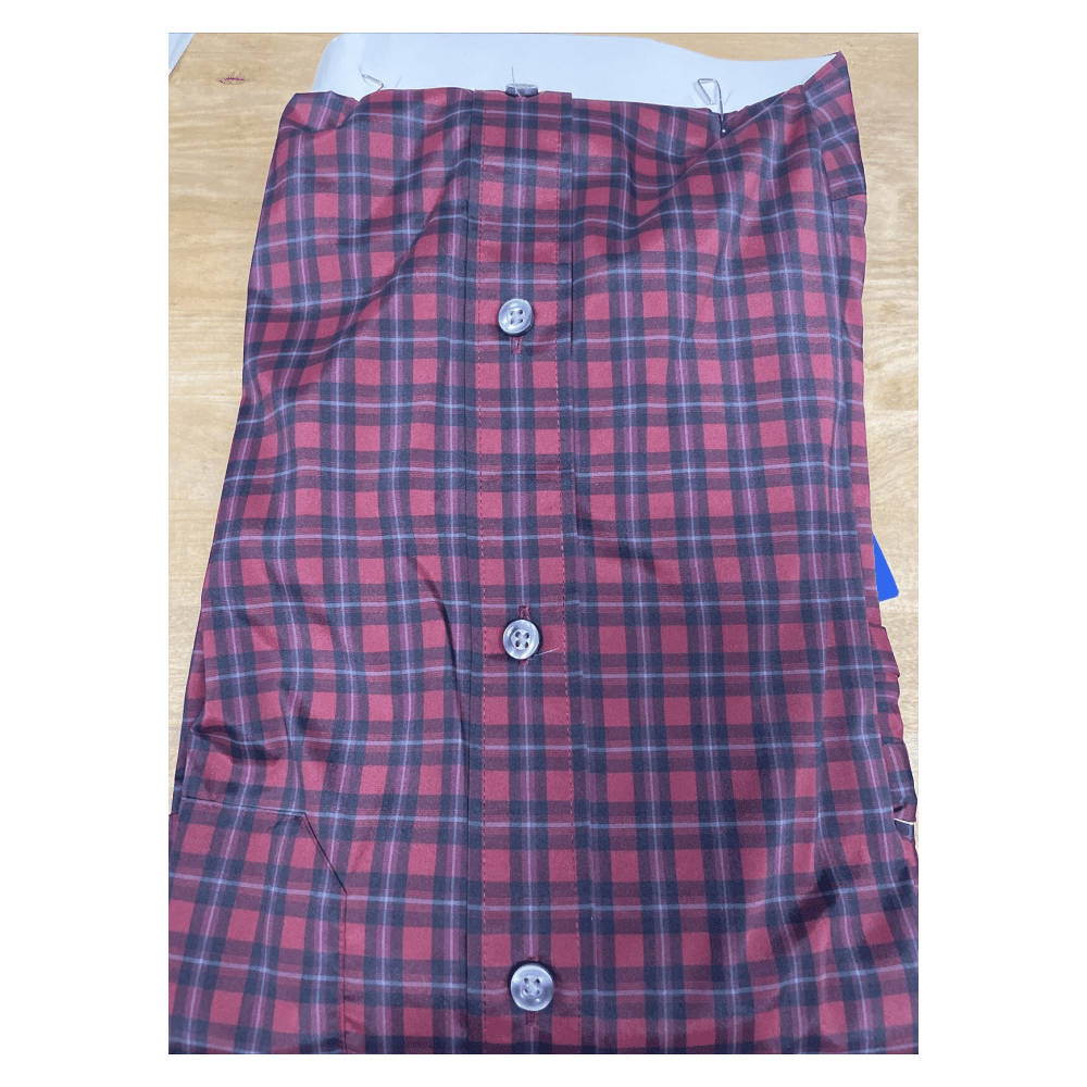 Nautica Men's Long Sleeve RegularCollar Button-Down Dress Shirt 16 1/2-32/33 Red Medium Plaid - Image 2
