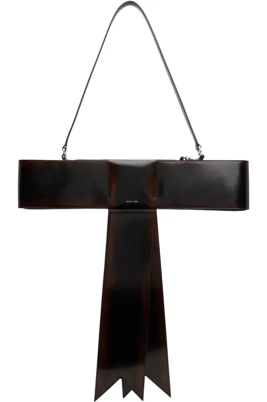 Brown Spazzolato Bow Bag