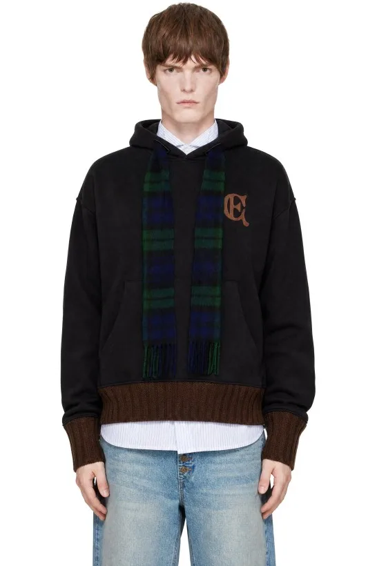 Black Scarf Hoodie