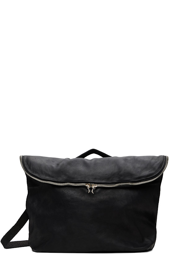 Black Leather Messenger Bag