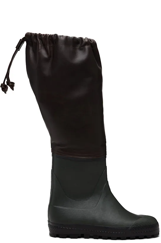 SSENSE Exclusive Brown Farmer Rain Boots
