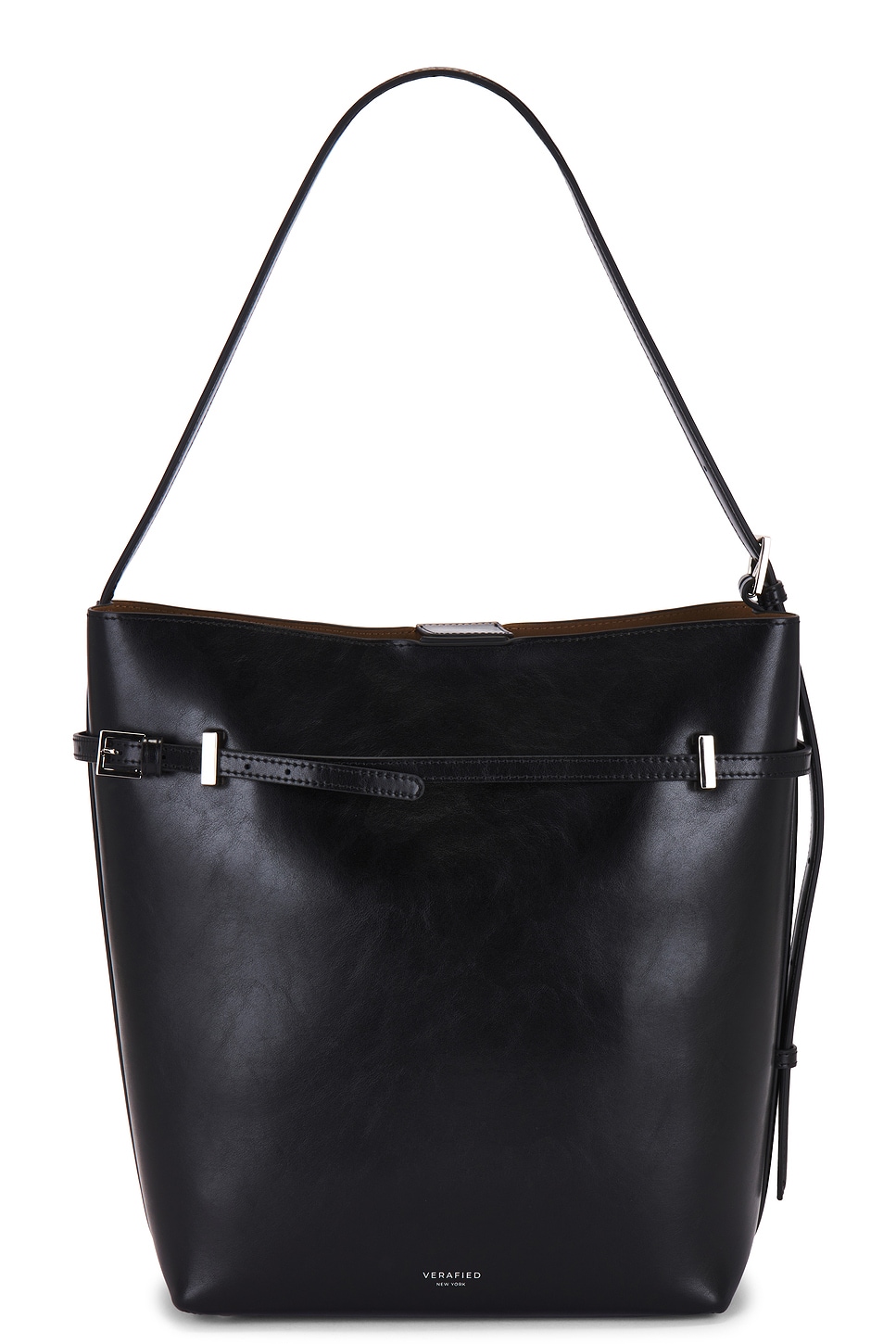 VERAFIED Belted Tote Bag in Black